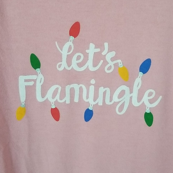 PJ Salvage Let's Flamingle Pink Long Sleeve Top-S - Picture 4 of 12